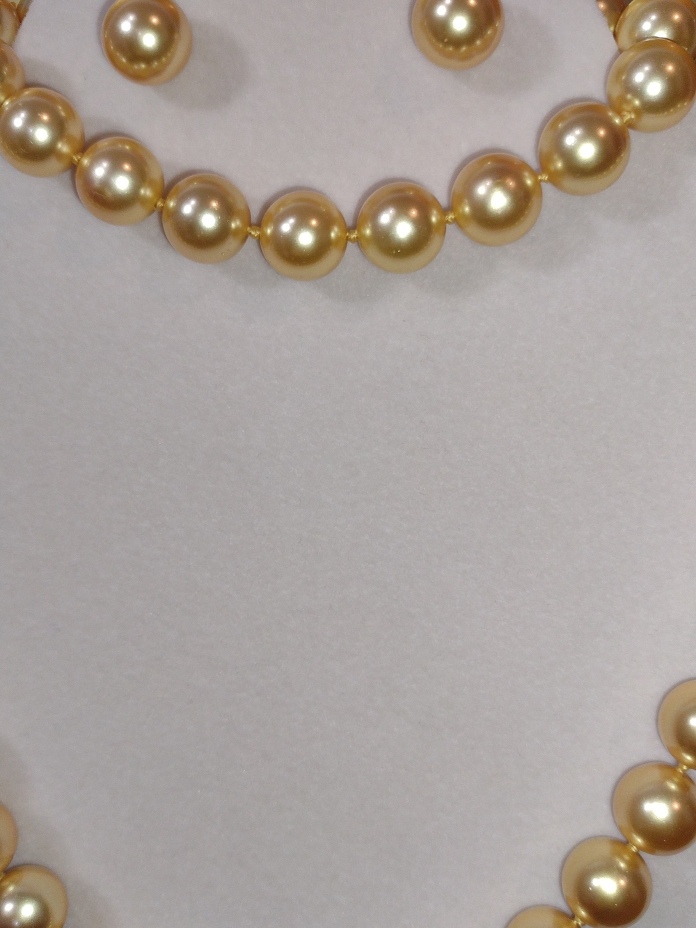 Champagne Pearl Necklace Bracelet and Stud Earrings Set - Picture 2 of 8